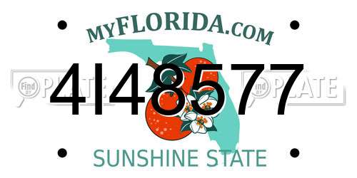 4I48577 Florida License Plate