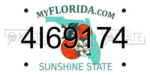 4I69174 Florida License Plate