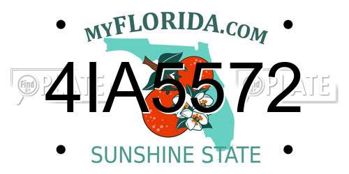 4IA5572 Florida License Plate