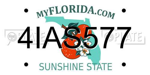 4IAS577 Florida License Plate