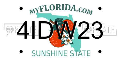4IDW23 Florida License Plate