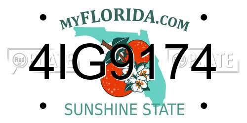 4IG9174 Florida License Plate