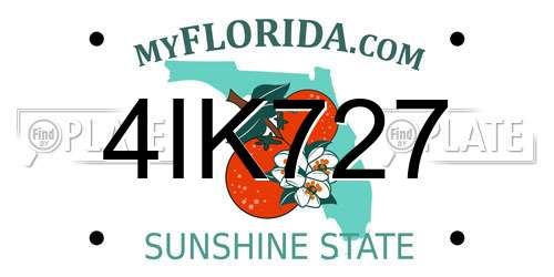 4IK727 Florida License Plate