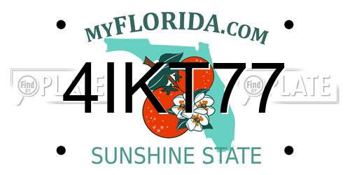 4IKT77 Florida License Plate