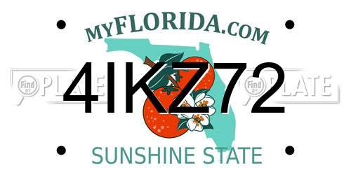 4IKZ72 Florida License Plate