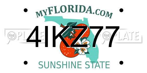 4IKZ77 Florida License Plate