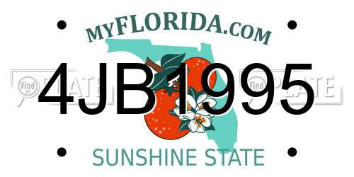 4JB1995 Florida License Plate