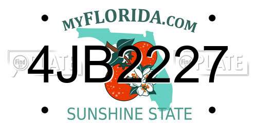 4JB2227 Florida License Plate
