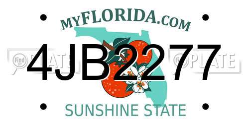 4JB2277 Florida License Plate