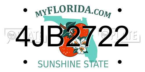 4JB2722 Florida License Plate