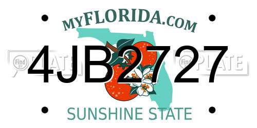 4JB2727 Florida License Plate