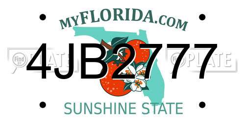 4JB2777 Florida License Plate