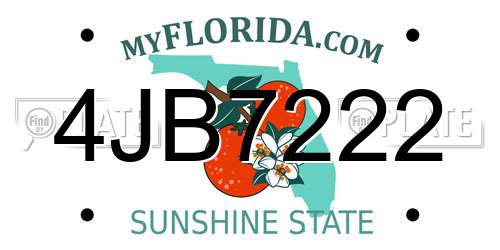4JB7222 Florida License Plate