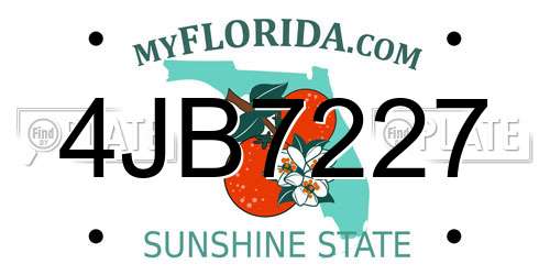 4JB7227 Florida License Plate