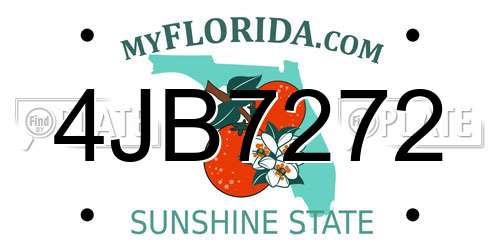 4JB7272 Florida License Plate