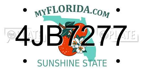 4JB7277 Florida License Plate