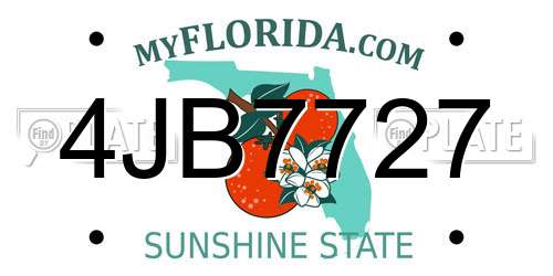4JB7727 Florida License Plate
