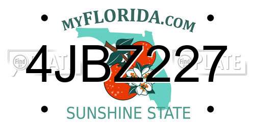 4JBZ227 Florida License Plate