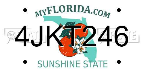 4JKT246 Florida License Plate