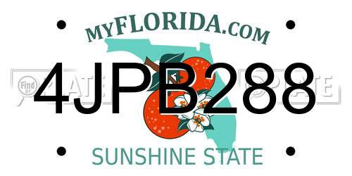 4JPB288 Florida License Plate