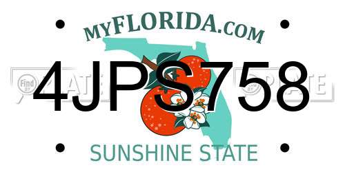 4JPS758 Florida License Plate