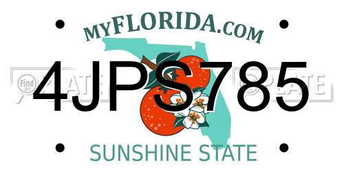 4JPS785 Florida License Plate