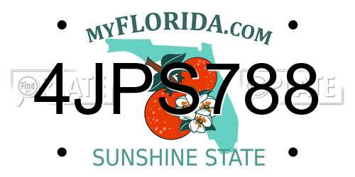 4JPS788 Florida License Plate