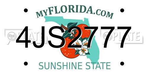 4JS2777 Florida License Plate