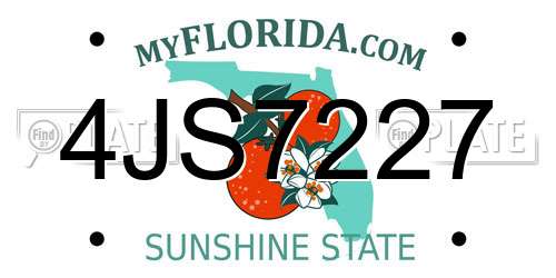 4JS7227 Florida License Plate