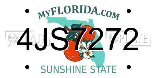 4JS7272 Florida License Plate