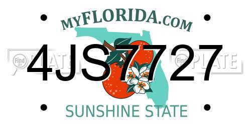 4JS7727 Florida License Plate