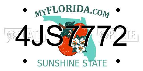 4JS7772 Florida License Plate