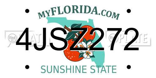 4JSZ272 Florida License Plate