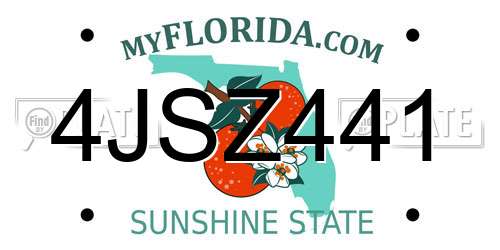 4JSZ441 Florida License Plate