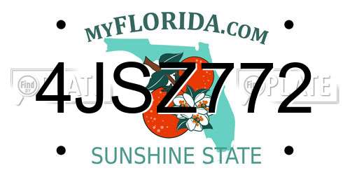 4JSZ772 Florida License Plate