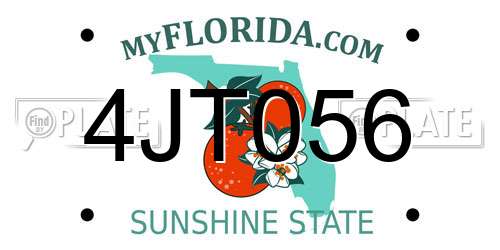 4JT056 Florida License Plate