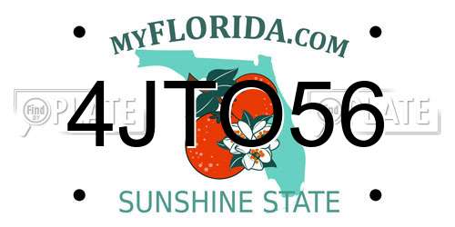 4JTO56 Florida License Plate
