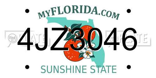 4JZ3046 Florida License Plate