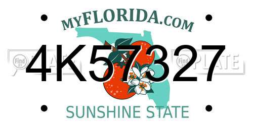 4K57327 Florida License Plate