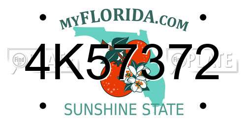 4K57372 Florida License Plate