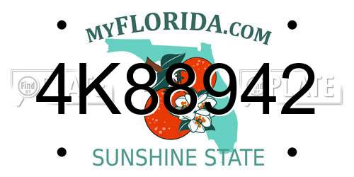 4K88942 Florida License Plate