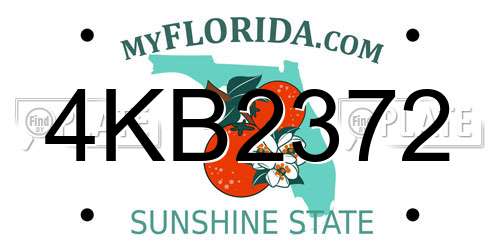 4KB2372 Florida License Plate