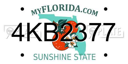 4KB2377 Florida License Plate