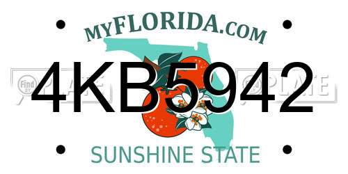 4KB5942 Florida License Plate