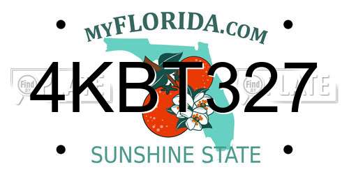 4KBT327 Florida License Plate