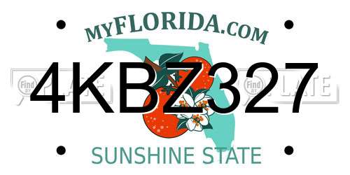 4KBZ327 Florida License Plate