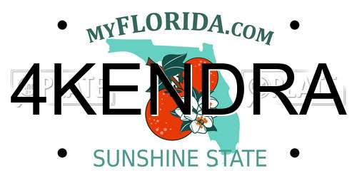4KENDRA Florida License Plate