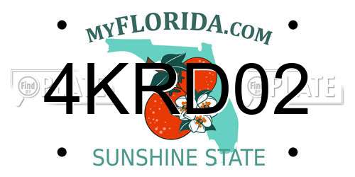 4KRD02 Florida License Plate