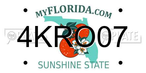 4KRO07 Florida License Plate
