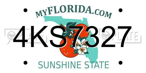 4KS7327 Florida License Plate